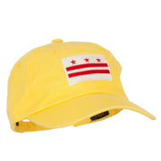 Washington D.C. Flag Embroidered Unstructured Washed Cap