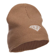 White Diamond Embroidered Rib Beanie