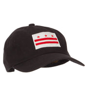 Washington D.C. Flag Embroidered Unstructured Washed Cap