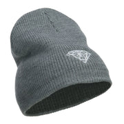 White Diamond Embroidered Rib Beanie