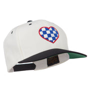 Checkered Heart Embroidered Wool Blend Cap