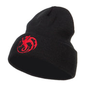 Wyvern Emblem Embroidered Long Beanie