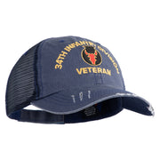 U.S. Army 34th Infantry Division Embroidered Low Profile Special Cotton Mesh Cap - Navy OSFM