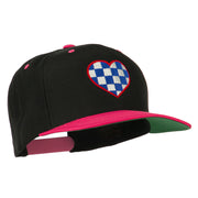 Checkered Heart Embroidered Wool Blend Cap