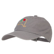 New York Rose with Map Embroidered Unstructured Washed Cap