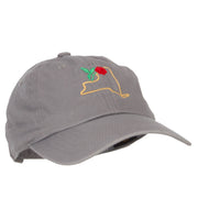 New York Rose with Map Embroidered Unstructured Washed Cap