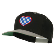 Checkered Heart Embroidered Wool Blend Cap