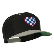 Checkered Heart Embroidered Wool Blend Cap