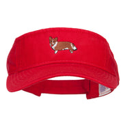 Welsh Corgi Embroidered Pro Style Cotton Washed Visor