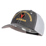 U.S. Army 34th Infantry Division Embroidered Low Profile Special Cotton Mesh Cap - Black OSFM