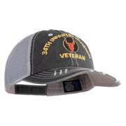 U.S. Army 34th Infantry Division Embroidered Low Profile Special Cotton Mesh Cap - Black OSFM