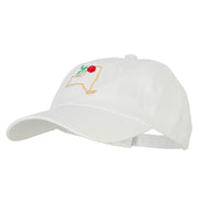 New York Rose with Map Embroidered Unstructured Washed Cap