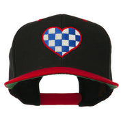 Checkered Heart Embroidered Wool Blend Cap