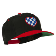 Checkered Heart Embroidered Wool Blend Cap