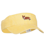 Welsh Corgi Embroidered Pro Style Cotton Washed Visor