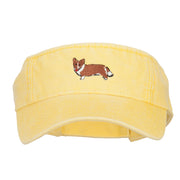 Welsh Corgi Embroidered Pro Style Cotton Washed Visor