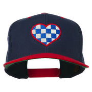 Checkered Heart Embroidered Wool Blend Cap