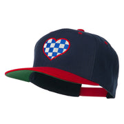 Checkered Heart Embroidered Wool Blend Cap