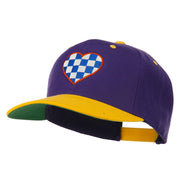 Checkered Heart Embroidered Wool Blend Cap