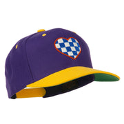 Checkered Heart Embroidered Wool Blend Cap