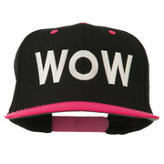 Wow Embroidered Snapback Cap