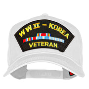 WWII Korea Veteran Fan Shape Patched Cotton Twill Cap