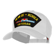 WWII Korea Veteran Fan Shape Patched Cotton Twill Cap