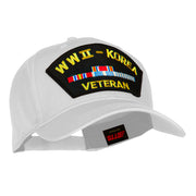 WWII Korea Veteran Fan Shape Patched Cotton Twill Cap