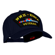 WWII Korea Veteran Fan Shape Patched Cotton Twill Cap