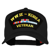 WWII Korea Veteran Fan Shape Patched Cotton Twill Cap