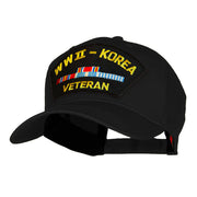 WWII Korea Veteran Fan Shape Patched Cotton Twill Cap