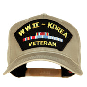 WWII Korea Veteran Fan Shape Patched Cotton Twill Cap