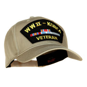 WWII Korea Veteran Fan Shape Patched Cotton Twill Cap