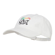 Rasta Lion with Flag Embroidered Washed Cap