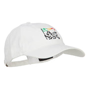 Rasta Lion with Flag Embroidered Washed Cap