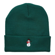 Snowman with Scarf Embroidered Long Beanie