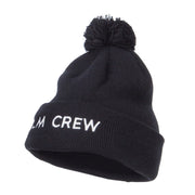 Film Crew Embroidered Pom Cuff Beanie