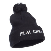 Film Crew Embroidered Pom Cuff Beanie