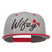 Wifey Ribbon Embroidered Flat Bill Snapback