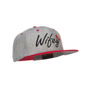 Wifey Ribbon Embroidered Flat Bill Snapback