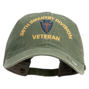 U.S. Army 36th Infantry Division Embroidered Washed Solid Pigment Dyed Cotton Twill Brass Buckle Cap - Olive OSFM