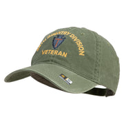 U.S. Army 36th Infantry Division Embroidered Washed Solid Pigment Dyed Cotton Twill Brass Buckle Cap - Olive OSFM