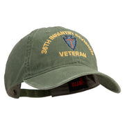 U.S. Army 36th Infantry Division Embroidered Washed Solid Pigment Dyed Cotton Twill Brass Buckle Cap - Olive OSFM