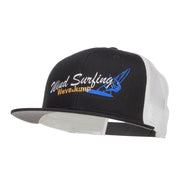 Wind Surfing Embroidered Snapback Mesh Cap