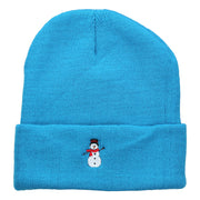 Snowman with Scarf Embroidered Long Beanie