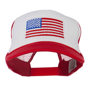 White American Flag Embroidered Two Tone Mesh Cap