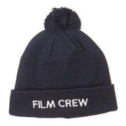 Film Crew Embroidered Pom Cuff Beanie