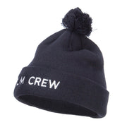 Film Crew Embroidered Pom Cuff Beanie