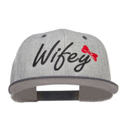 Wifey Ribbon Embroidered Flat Bill Snapback