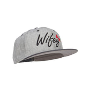 Wifey Ribbon Embroidered Flat Bill Snapback